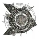 fibonacci spiral sun tattoo design idea