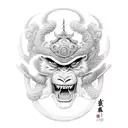 High-resolution image in anphase. 2. Character: "The mythical character of the Monkey King" tattoo design idea