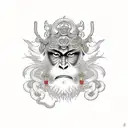 High-resolution image in anphase. 2. Character: "The mythical character of the Monkey King" tattoo design idea