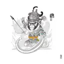 High-resolution image in anphase. 2. Character: "The mythical character of the Monkey King" tattoo design idea