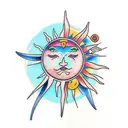 Sun and Moon tattoo design idea