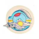 Sun and Moon tattoo design idea