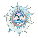 Sun and Moon tattoo design idea