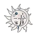 Sun and Moon tattoo design idea