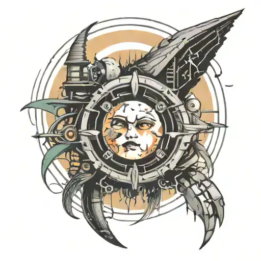 cyberpunk edgerunners moon pick tattoo design idea