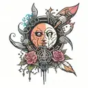 cyberpunk edgerunners moon pick tattoo design idea