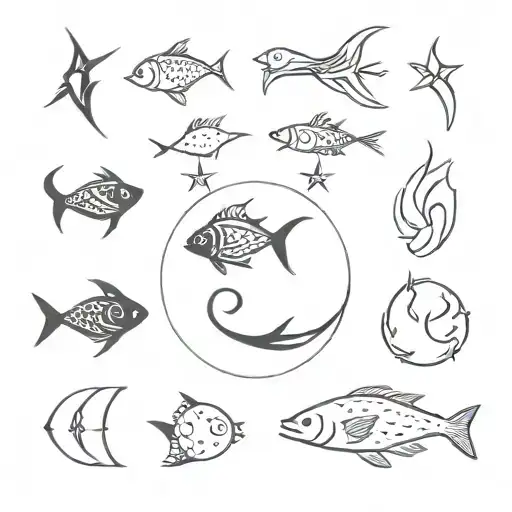 starsign Virgo, cancer, aqaurius and fish signs Taurus tattoo design idea