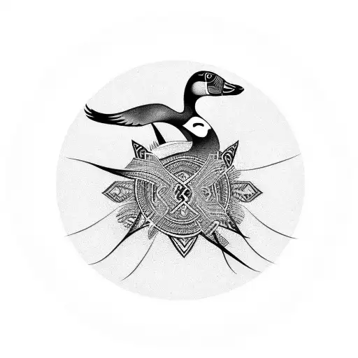 A goose tattoo design idea