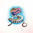 Desert Kingsnake Strangling a Rattlesnake tattoo design idea