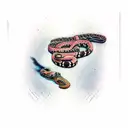 Desert Kingsnake Strangling a Rattlesnake tattoo design idea