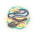 Desert Kingsnake Strangling a Rattlesnake tattoo design idea