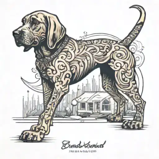 bloodhound mantrailing tattoo tattoo design idea