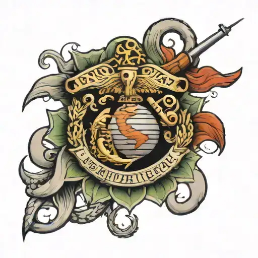 marine corps military tattoo tattoo design idea