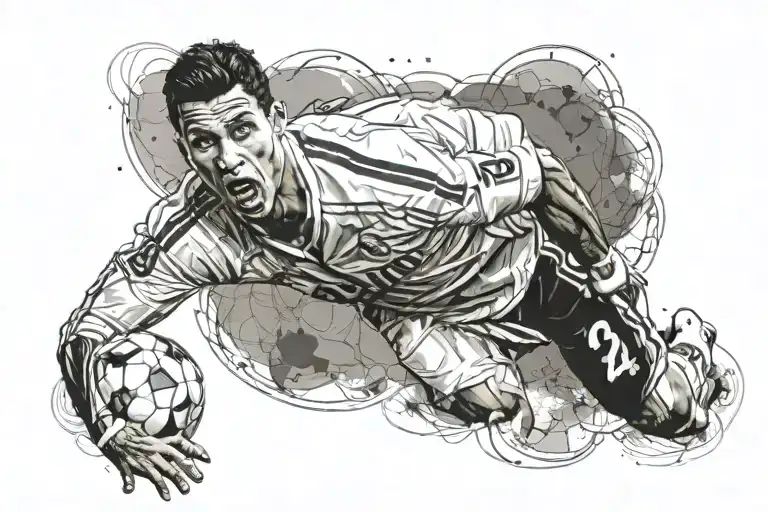 Cristiano Ronaldo wearing a Real Madrid tattoo design idea