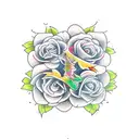 Deisgn a tatoo with my daughters' and wife's names. my daughters' names are Hana and Riya. wife's name is Yuva tattoo design idea