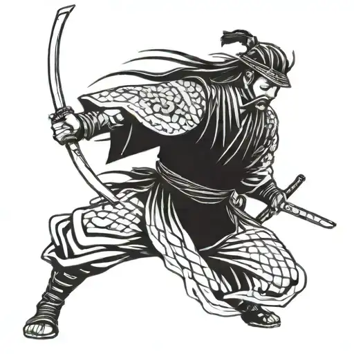 Samurai aganst iran history tattoo design idea