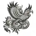 Scorpion Eagle Phoenix tattoo design idea