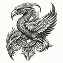 Scorpion Eagle Phoenix tattoo design idea
