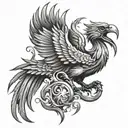 Scorpion Eagle Phoenix tattoo design idea