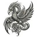 Scorpion Eagle Phoenix tattoo design idea