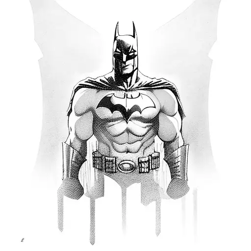 Batman themed full leg sleeve including villains and Gotham  tattoo design idea