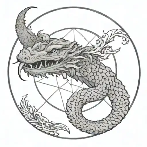 Jormungandr circle mandala tattoo design idea