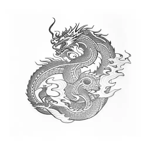 dragon and samurai sleeve tattoo design idea
