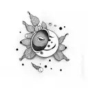 moon and ladybug tattoo design idea