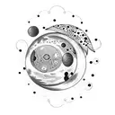 moon and ladybug tattoo design idea