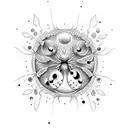 moon and ladybug tattoo design idea