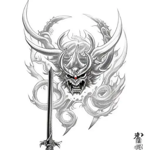 The Demon Sword Lostvayne from seven deadly sins tattoo design idea