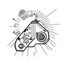 A minimalist tattoo of a video game console controller tattoo design idea