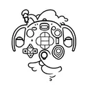 A minimalist tattoo of a video game console controller tattoo design idea
