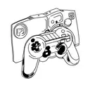 A minimalist tattoo of a video game console controller tattoo design idea