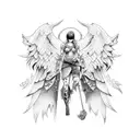fallen angel tattoo design idea