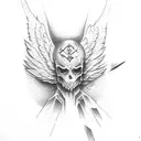 fallen angel tattoo design idea