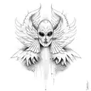 fallen angel tattoo design idea