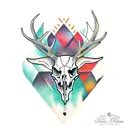 deer skull tattoo design idea