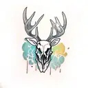 deer skull tattoo design idea