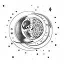 witchy, moon, two of something, libra tattoo design idea