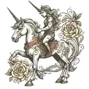 unicorn standing on hind legs  tattoo design idea