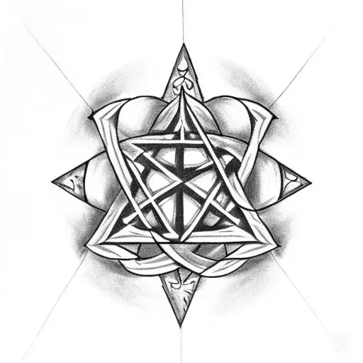 reaper trap with a pentacle in middle tattoo design idea