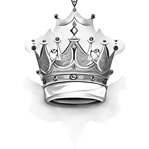 king crown with text Liam tattoo design idea
