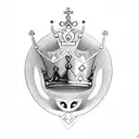king crown with text Liam tattoo design idea