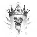 king crown with text Liam tattoo design idea
