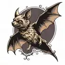 bat with open wings tattoo design idea