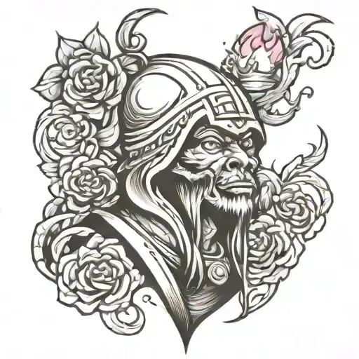 hood, struggle, pain  tattoo design idea