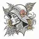 hood, struggle, pain  tattoo design idea