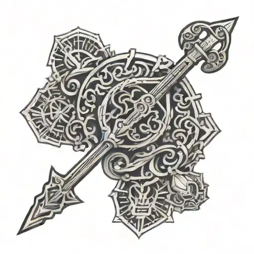 skeleton key symbolizing the power tattoo design idea