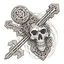 skeleton key symbolizing the power tattoo design idea